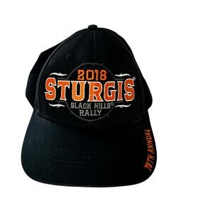 2018 Sturgis Black Hills Rally Motorcycle Club Men’s Baseball Hat Black Orange